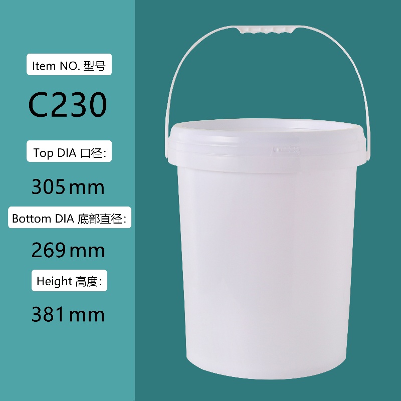 Custom Plastic Bucket with Tear Strip Lid